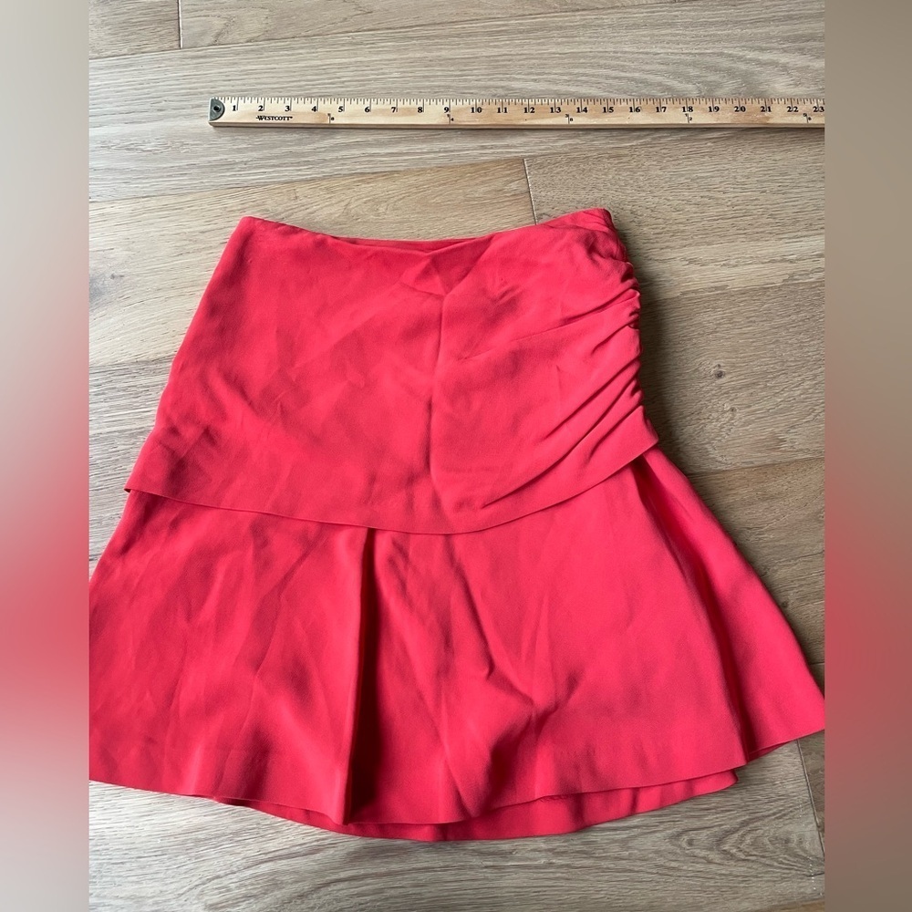 🆕Massimo Dutti Coral Flare Scrunch Skirt Sz 6 - Picture 6 of 8
